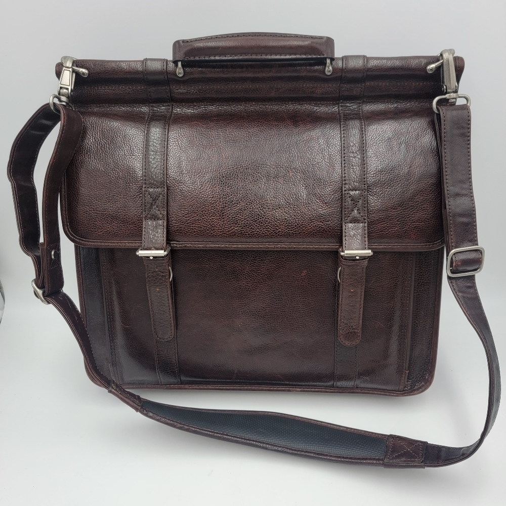 Wilsons Leather Messenger Bag Laptop Crossbody Brown Leather